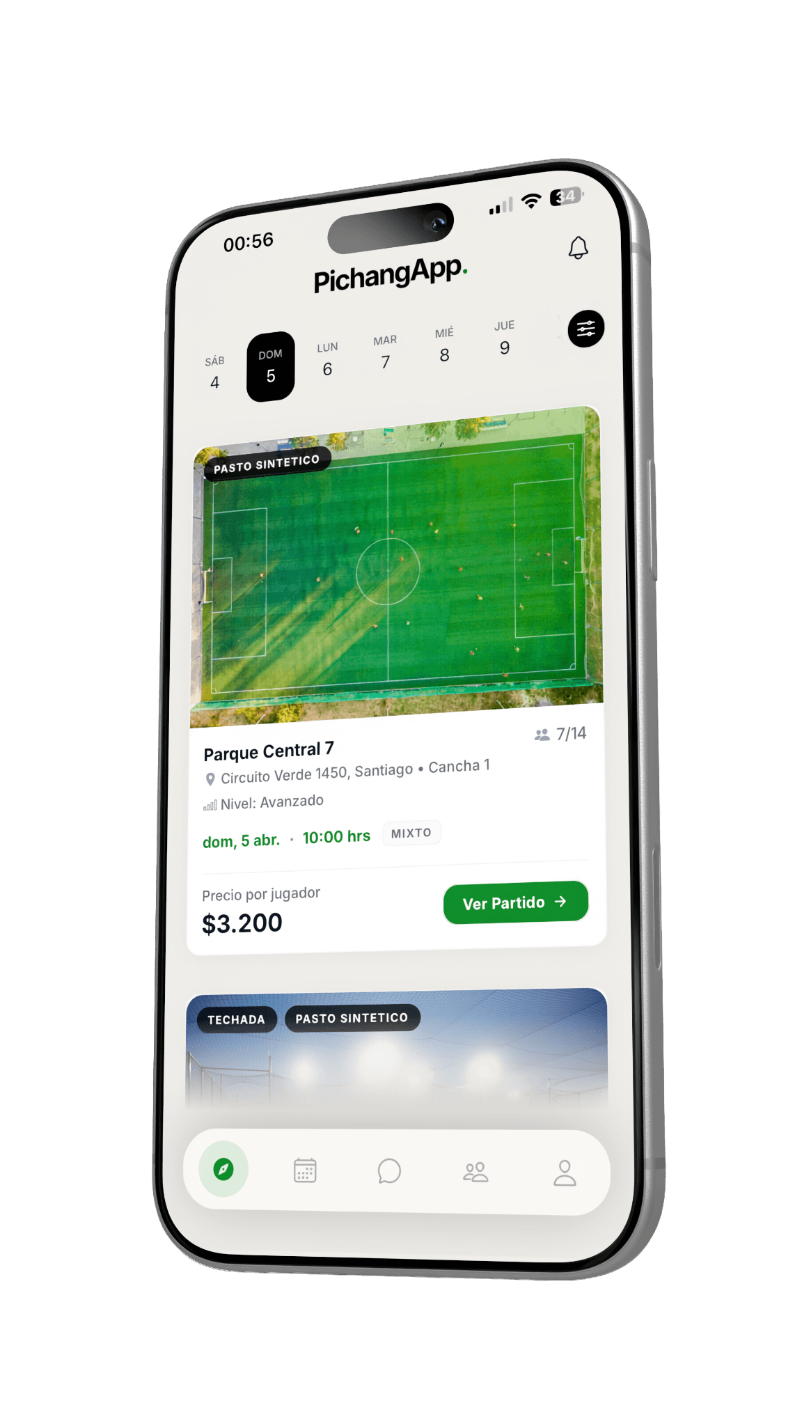 Preview de explorar partidos en PichangApp